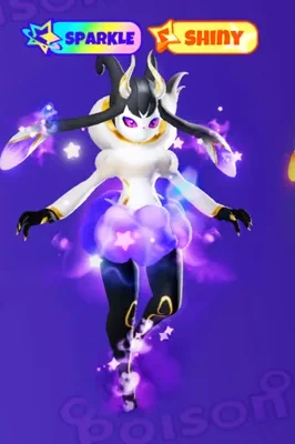 Recorte de arte oficial do Evomon mostrando Sparkle e Shiny ao mesmo tempo