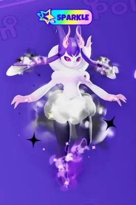 Recorte de arte oficial do Evomon mostrando a criatura ao lado do rótulo Sparkle